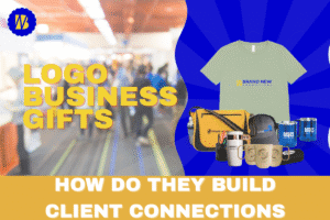 Client receiving personalized logo business gifts to strengthen brand connection and loyalty