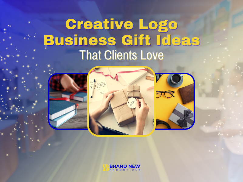 Creative logo business gift ideas including tech gadgets and eco products