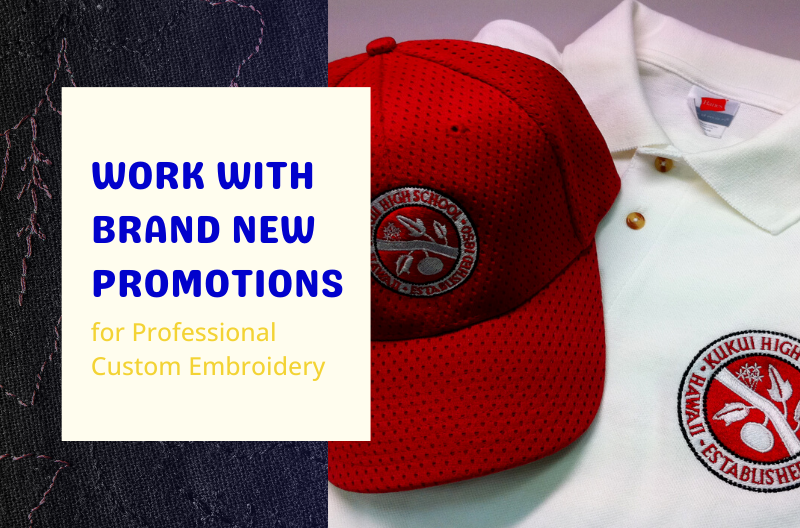 Professional custom embroidery services by BRAND NEW Promotions