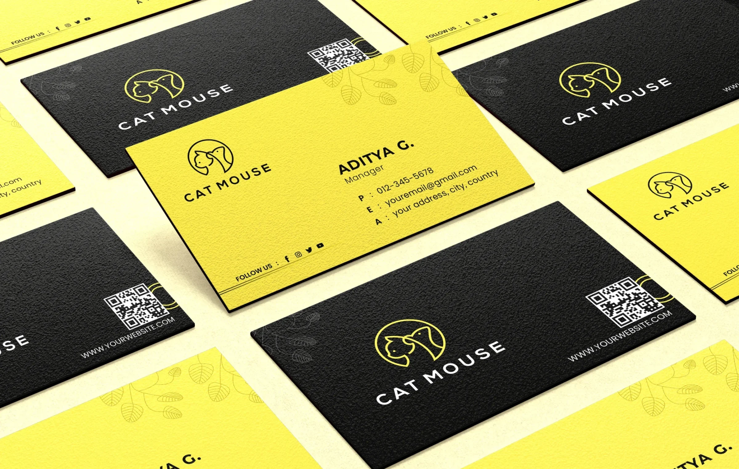 custom branded business cards logo qr code