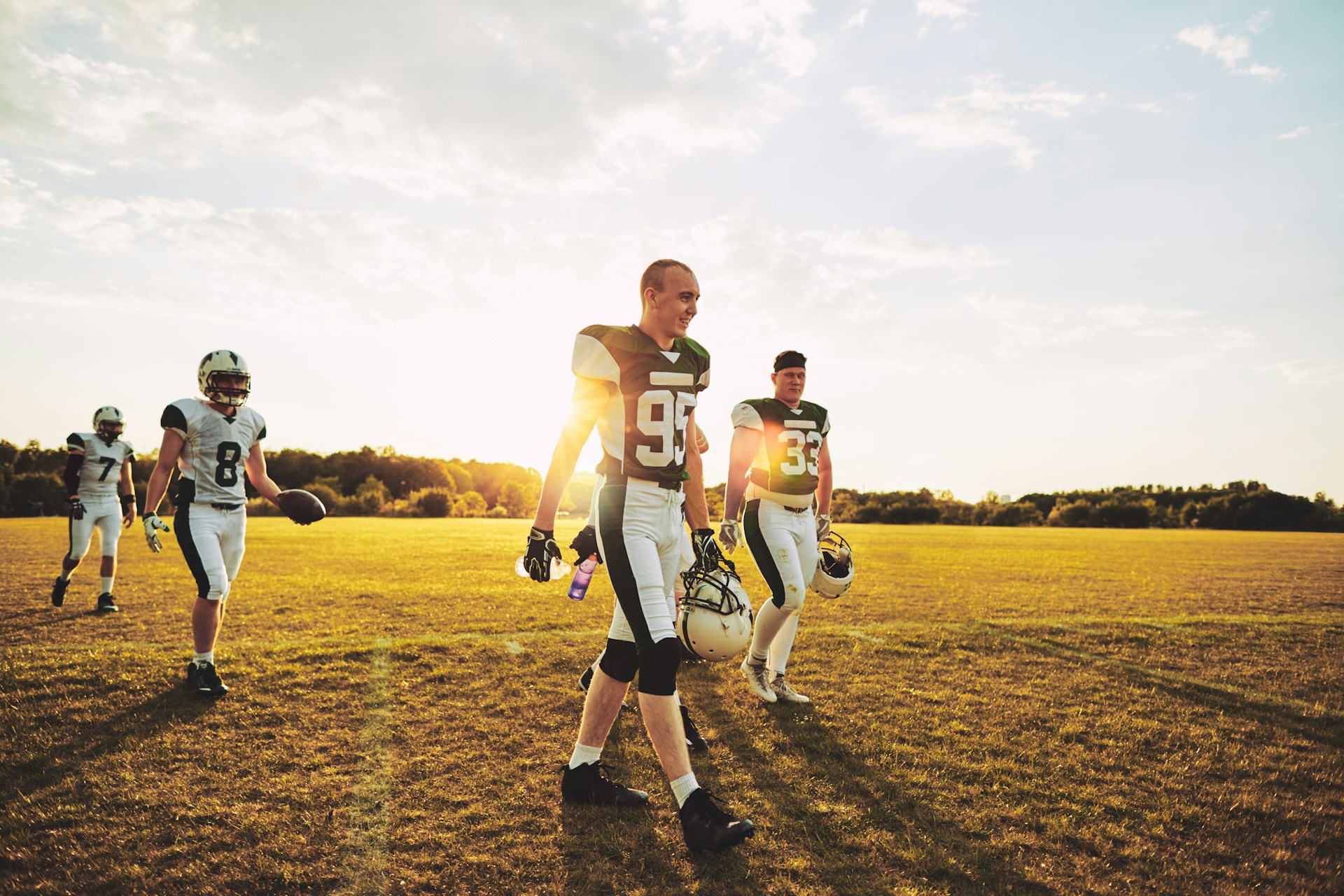 Group of athletes walking