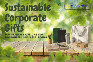 Reusable branded merchandise with logo – sustainable corporate gifts in business giving