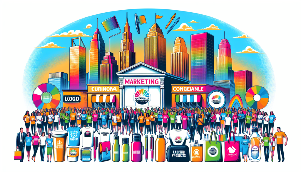 Top Promotional Products and Custom T-Shirts in Frisco and Plano on display at a local business event