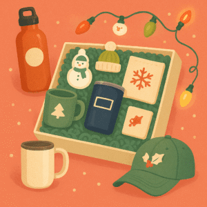Seasonal swag ideas for branding across all seasons, including summer gifts and winter promotional items.