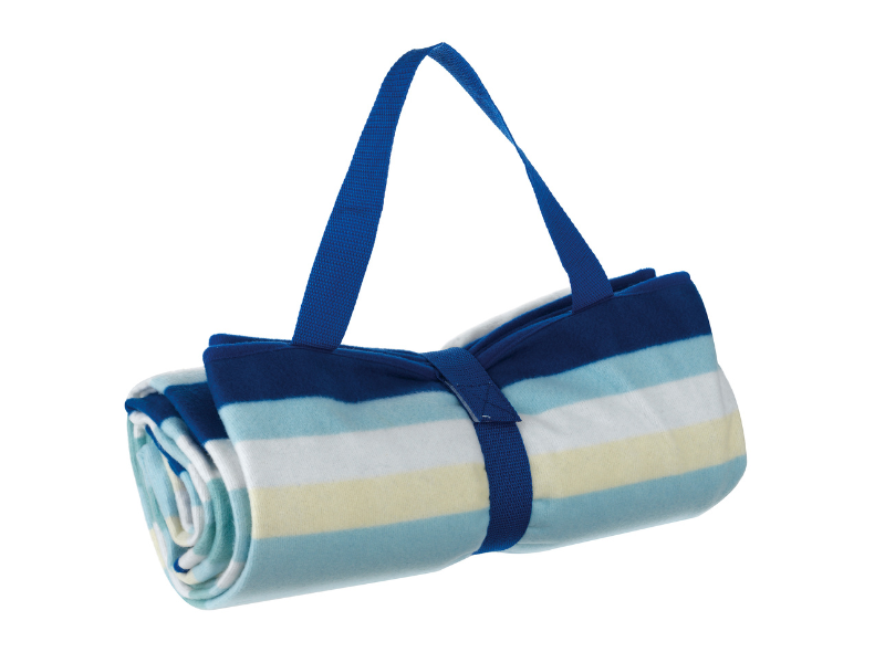 Custom fleece promotional picnic blankets with handle