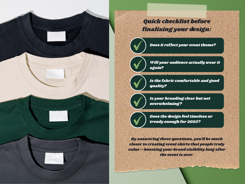 Choosing the Right Custom Printed T-Shirts for Your Event Checklist 
