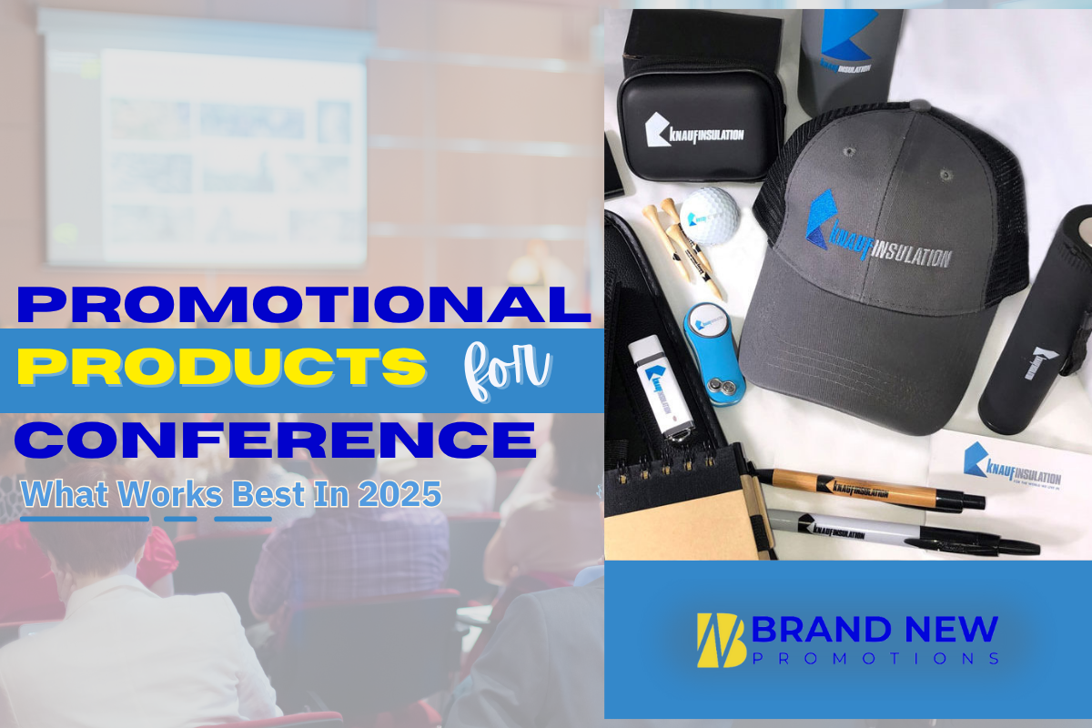 Promotional Products for Conference displayed as eco-friendly and tech-focused 2025 giveaways