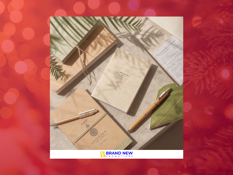 Sustainable stationery eco-friendly promotional products with bamboo pens and stone paper notebooks